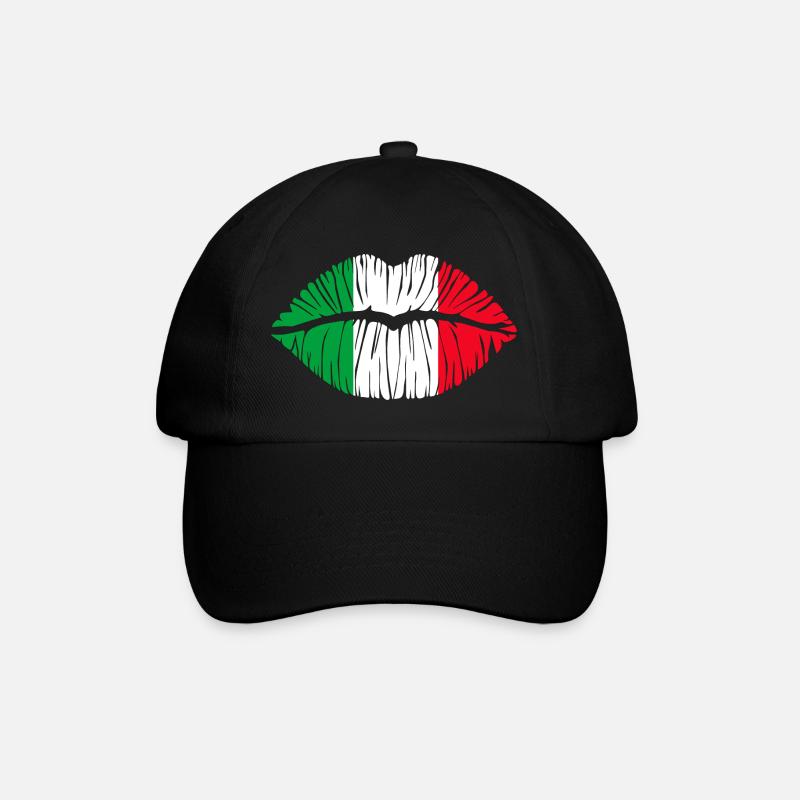 Kuss Italien - Baseballkappe - Schwarz/Schwarz
