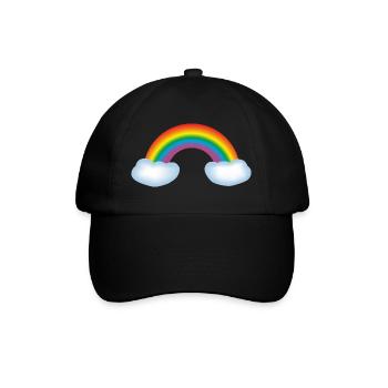 Regenbogen mit Wolken - Baseballkappe - Schwarz/Schwarz - Vorne