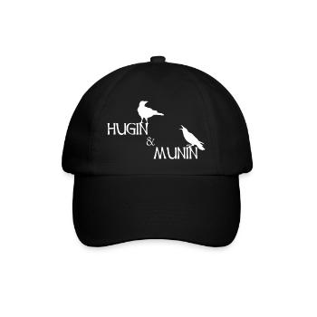 Hugin und Munin nordische Mythologie Odins Raben - Baseballkappe - Schwarz/Schwarz - Vorne
