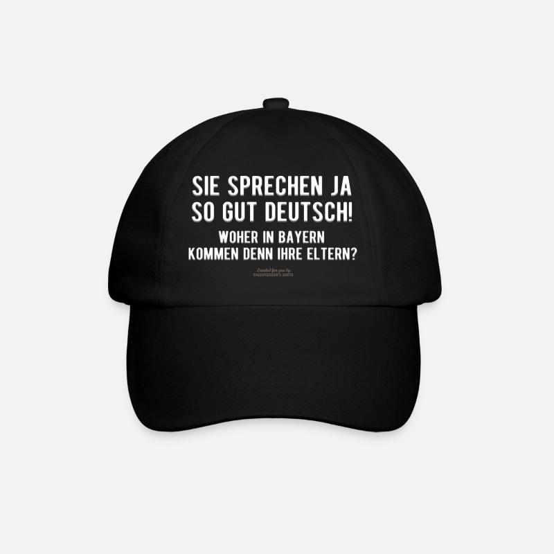 Sayings T Shirt Speak German - Baseball Cap - black/black