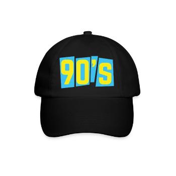 90s nineties 90s old school - Baseball Cap - black/black - Front
