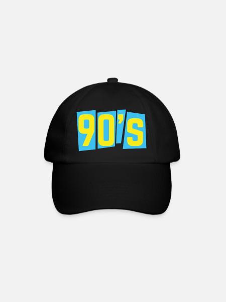 90s nineties 90s old school - Baseball Cap - black/black