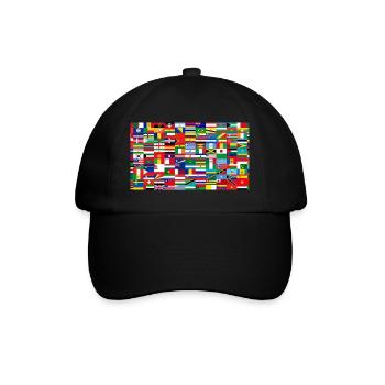 Colorful Collage World Flags - Baseball Cap - black/black - Front