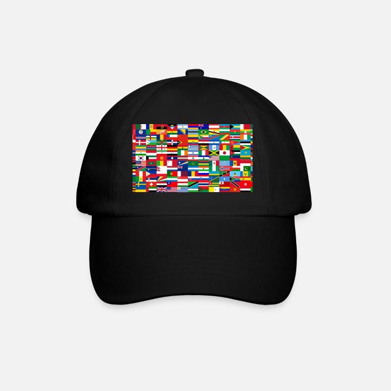 Drapeaux du monde collage coloré - Casquette classique - noir/noir