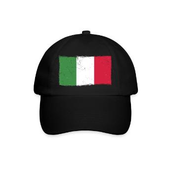 Italy Flag Italia Italian Flag Used Look - Baseball Cap - black/black - Front