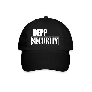 Junggesellenabschied 2022 Depp Security Der Depp - Baseballkappe - Schwarz/Schwarz - Vorne