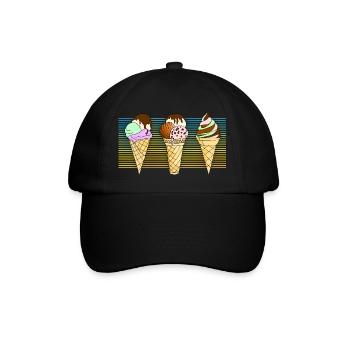 Eis - Baseballkappe - Schwarz/Schwarz - Vorne