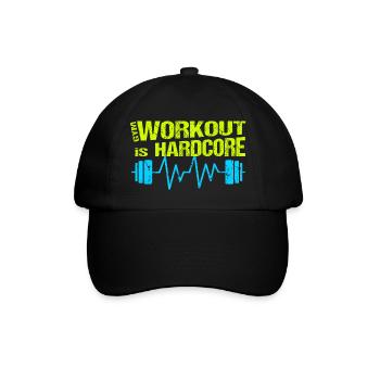 Gym Workout est un entraînement hardcore avec Haltère - Casquette classique - noir/noir - Devant