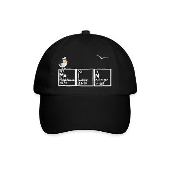 Moin Periodensystem Möwe Nordsee Chemie - Baseballkappe - Schwarz/Schwarz - Vorne