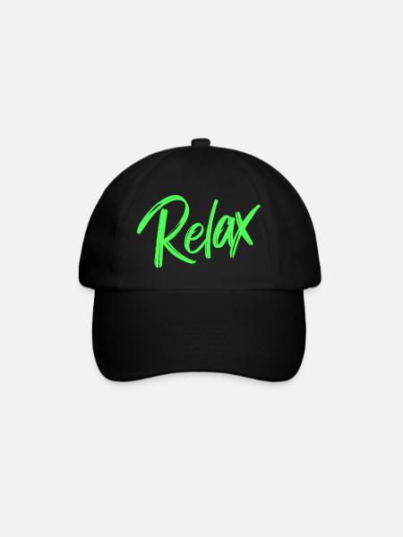 relax grün neon - Baseballkappe - Schwarz/Schwarz