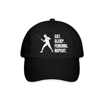 Fechten witziger Kampfsport lustige Fechter Spruch - Baseballkappe - Schwarz/Schwarz - Vorne