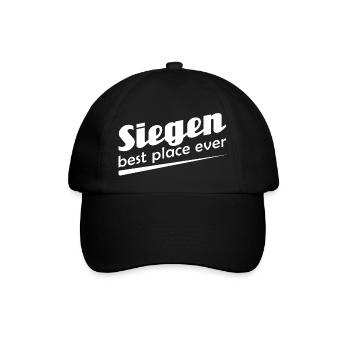 Siegen - Stadt best place ever - Baseballkappe - Schwarz/Schwarz - Vorne