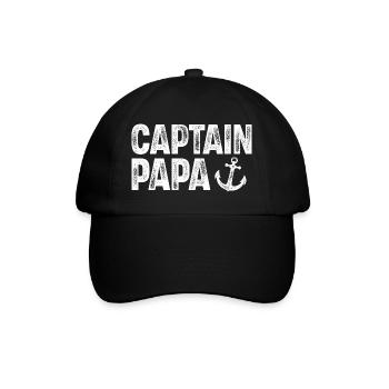 Kapitän Papa Boot Motorboot Segeln Segler - Baseballkappe - Schwarz/Schwarz - Vorne