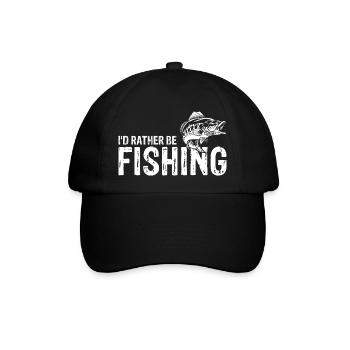 Vintage I'd Rather Be Fishing Awesome Fishing - Baseball Cap - black/black - Front