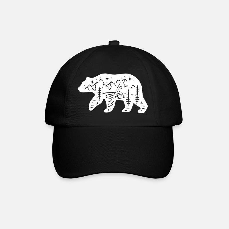 Natur Totem Eisbär - Baseballkappe - Schwarz/Schwarz