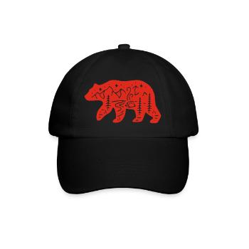Red bear totem of nature - Baseball Cap - black/black - Front