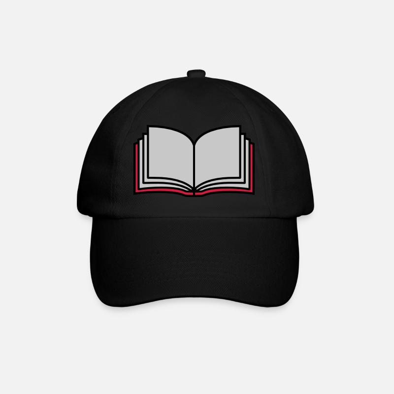 School Open Book Pages - Baseball Cap - black/black