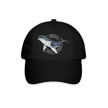 Whale, Hello There Word Game Humpback Whale Fun - Baseball Cap - black/black - Front