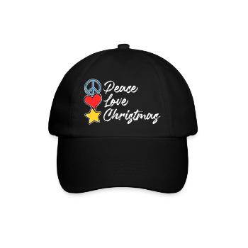 Frieden Liebe Weihnachten - Baseballkappe - Schwarz/Schwarz - Vorne