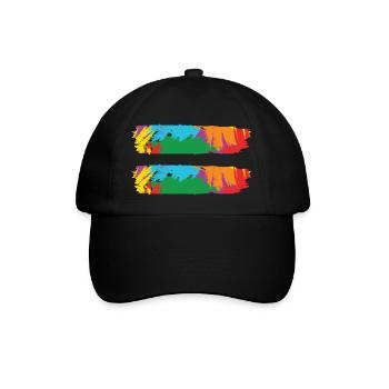 LBGT Flag Gay Pride Human Vintage Rainbow - Baseballkappe - Schwarz/Schwarz - Vorne