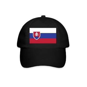 Slowakei Flagge - Baseballkappe - Schwarz/Schwarz - Vorne