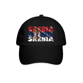 Serbia - Baseballkappe - Schwarz/Schwarz - Vorne