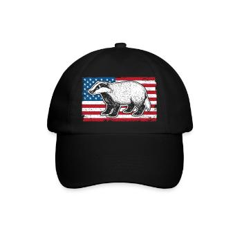 Honey Badger American Flag For A Patriot Honey - Baseball Cap - black/black - Front
