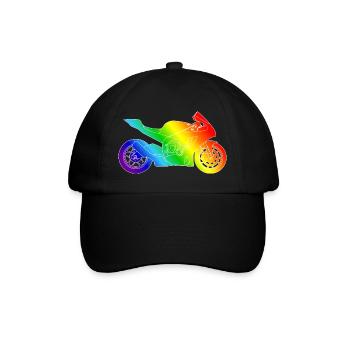 Moto supersport aux couleurs de l’arc-en-ciel - Casquette classique - noir/noir - Devant