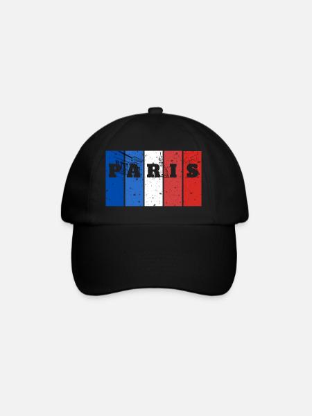 Paris Stripes Splash - Baseballkappe - Schwarz/Schwarz