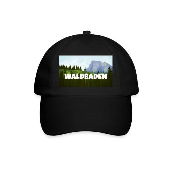 Waldbaden Achtsamkeitstrainer Natur Entspannung - Baseballkappe - Schwarz/Schwarz - Vorne