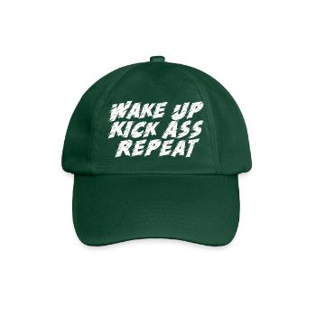 Wake Up Repeat - Baseball Cap - bottle green - Front