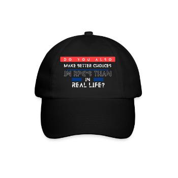 Die Wahl des Lebens und RPGs - Baseballkappe - Schwarz/Schwarz - Vorne