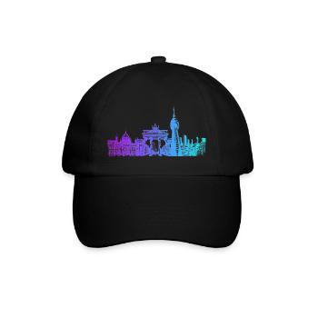 Berlin Stadt Skyline - Baseballkappe - Schwarz/Schwarz - Vorne