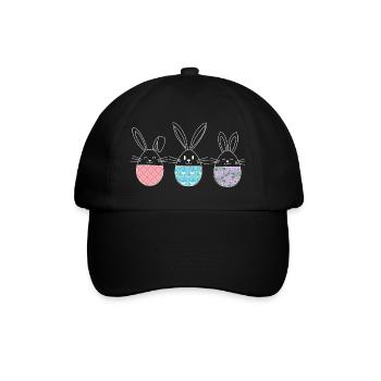 Pâques, mignon lapins de Pâques oeufs de Pâques dessin - Casquette classique - noir/noir - Devant