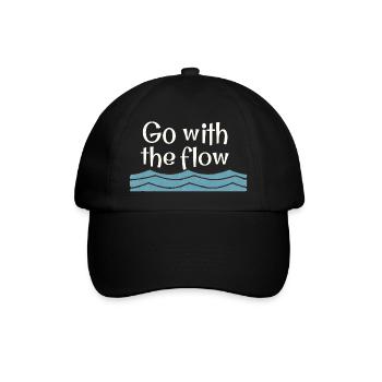 Go with the flow - Baseballkappe - Schwarz/Schwarz - Vorne