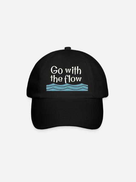 Go with the flow - Baseballkappe - Schwarz/Schwarz