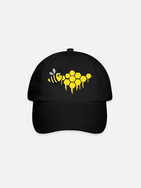 abeille en nid d’abeille - Casquette classique - noir/noir