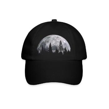 Mountain in full moon - nature and astronomy - Baseball Cap - black/black - Front