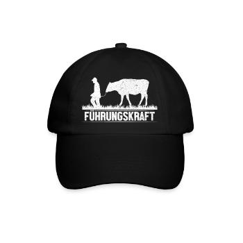 Führungskraft Kuh Bauer - Baseballkappe - Schwarz/Schwarz - Vorne