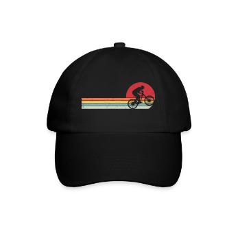 vélo de montagne retro mtb t-shirt vtt - Casquette classique - noir/noir - Devant