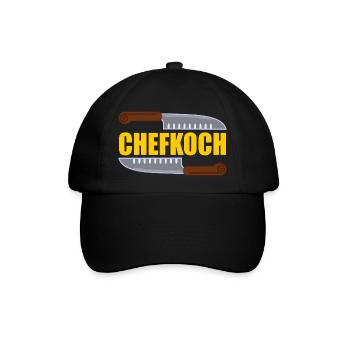 Chefkoch - Baseballkappe - Schwarz/Schwarz - Vorne