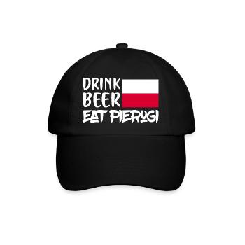 Boire de la bière manger Pierogi cuisine polonaise Polska nourriture - Casquette classique - noir/noir - Devant