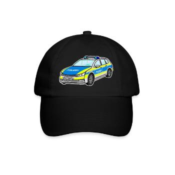 German Police Car, Police Car, Patrol Car - Baseball Cap - black/black - Front