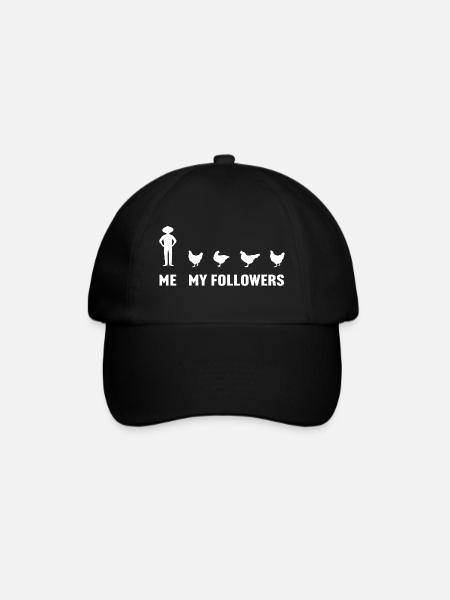 Ich und meine Follower Huhn - Baseballkappe - Schwarz/Schwarz