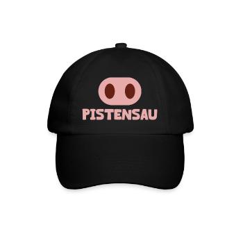 Pistensau für Après-Ski Partys - Baseballkappe - Schwarz/Schwarz - Vorne