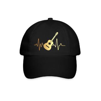 Heartbeat Gitarre - Baseballkappe - Schwarz/Schwarz - Vorne
