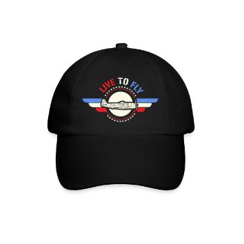Live To Fly Stars & Stripes Aviator Flag Style - Baseball Cap - black/black - Front
