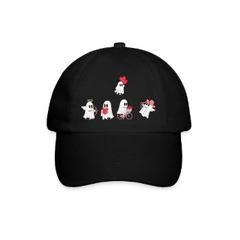 Geister der Liebe - Geschenk zum Valentinstag - Baseballkappe - Schwarz/Schwarz - Vorne