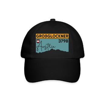 Großglockner Skitour Wandern Berglauf Hohe Tauern - Baseballkappe - Schwarz/Schwarz - Vorne