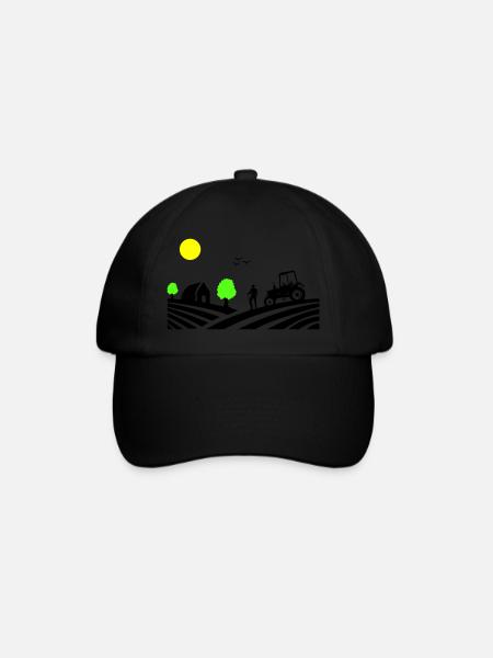 traktor farm - Baseballkappe - Schwarz/Schwarz